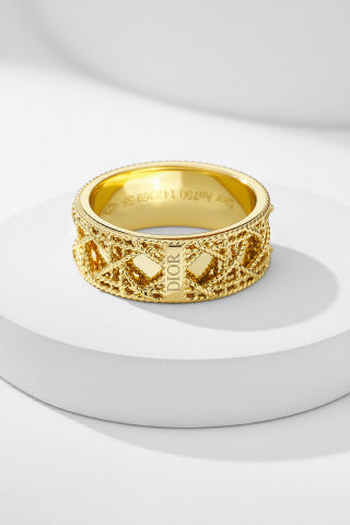 Dior Étoile Woven Gold Band Ring