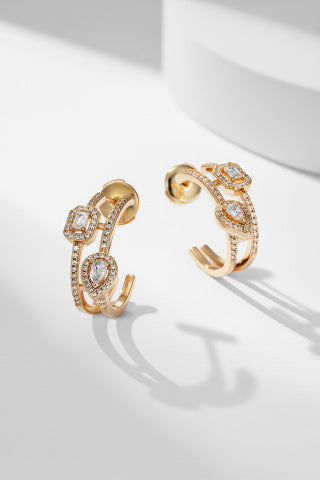 Messika Move High Jewelry Diamond Hoop Stud Earrings