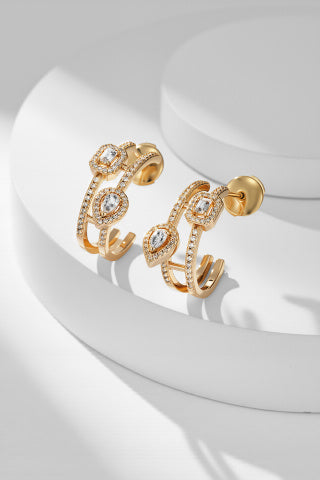Messika Move High Jewelry Diamond Hoop Stud Earrings