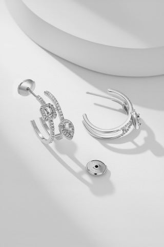 Messika Move High Jewelry Diamond Hoop Stud Earrings