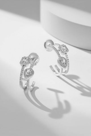 Messika Move High Jewelry Diamond Hoop Stud Earrings