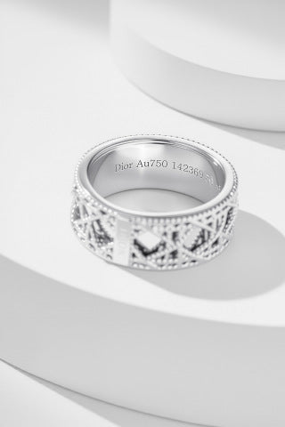 Dior Étoile Woven Gold Band Ring