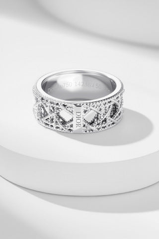 Dior Étoile Woven Gold Band Ring