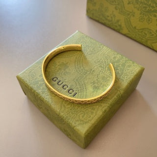 Gucci Textured Open Cuff Bracelet