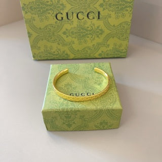 Gucci Textured Open Cuff Bracelet