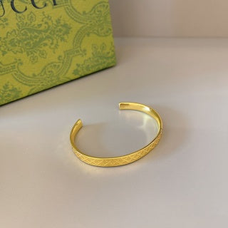 Gucci Textured Open Cuff Bracelet