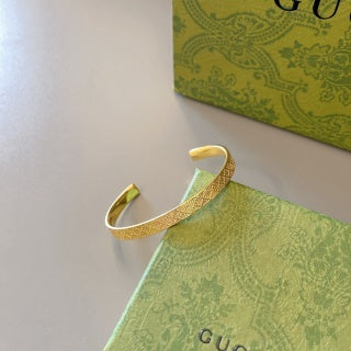 Gucci Textured Open Cuff Bracelet