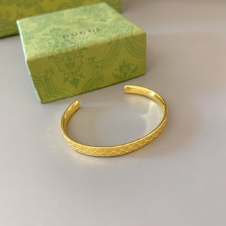 Gucci Textured Open Cuff Bracelet