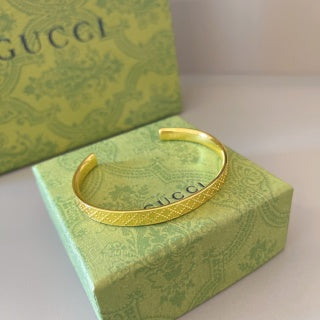 Gucci Textured Open Cuff Bracelet