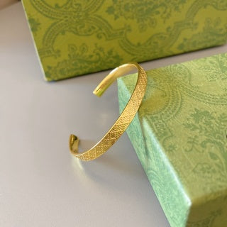 Gucci Textured Open Cuff Bracelet