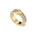 Gucci GG Pavé Crystal Gold Band Ring