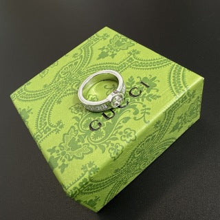 Gucci GG Interlocking Crystal Silver Ring