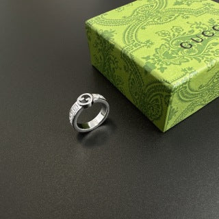 Gucci GG Interlocking Crystal Silver Ring
