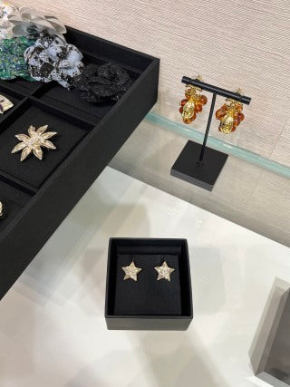 Chanel Crystal Star Stud Earrings – Elegant Luxury Fashion Jewelry