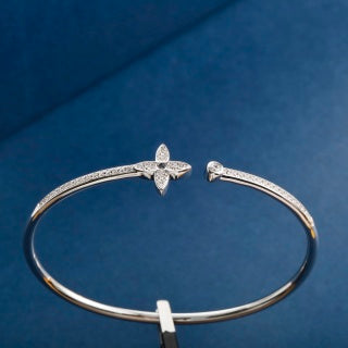 Louis Vuitton Blossom Cross Open Cuff Bracelet