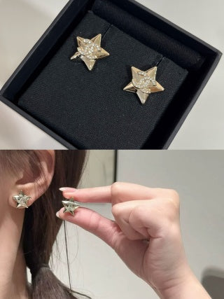 Chanel Crystal Star Stud Earrings – Elegant Luxury Fashion Jewelry