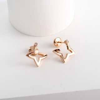 Louis Vuitton Rose Gold Star Outline Stud Earrings