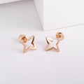 Louis Vuitton Rose Gold Star Outline Stud Earrings
