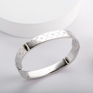 Louis Vuitton Silver Monogram Cuff Bracelet