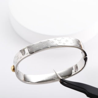 Louis Vuitton Silver Monogram Cuff Bracelet