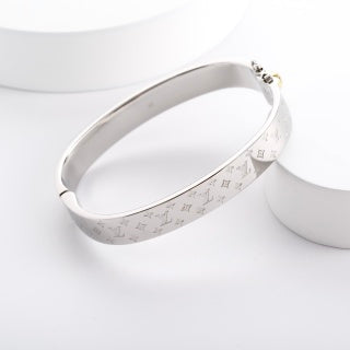 Louis Vuitton Silver Monogram Cuff Bracelet