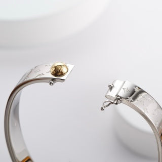 Louis Vuitton Silver Monogram Cuff Bracelet
