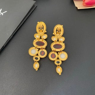 YSL Vintage Gemstone Cascade Clip-On Earrings
