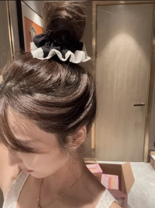 Chanel Black Lace Bow Scrunchie – Elegant Luxury Hair Accessory
