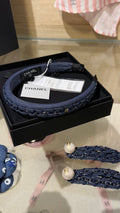 Chanel Navy Tweed Chain Headband – Elegant Luxury Fashion Accessory