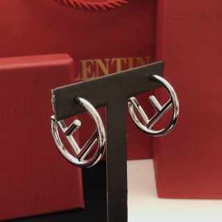 Fendi Aria FF Open Circle Hoop Earrings