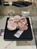 Chanel Pink Satin Pearl Bow Hair Clip – Elegant Luxury Fashion Accessory
