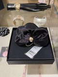 Chanel Black Satin Pearl Bow Hair Clip – Elegant Luxury Fashion Accessory
