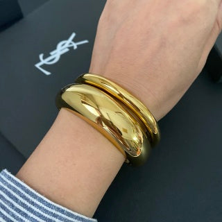 YSL Fluid Gold Sculptural Cuff Bracelet