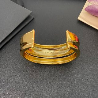 YSL Fluid Gold Sculptural Cuff Bracelet