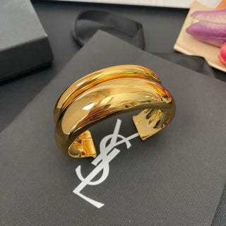 YSL Fluid Gold Sculptural Cuff Bracelet
