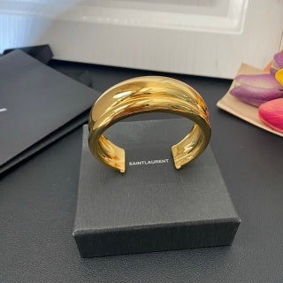 YSL Fluid Gold Sculptural Cuff Bracelet