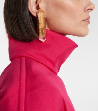 YSL Crystal Bar Sculptural Clip-On Earrings