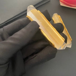 YSL Crystal Bar Sculptural Clip-On Earrings