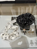 Chanel Printed Silk Organza Scrunchie – Elegant Luxury Hair Accessory
