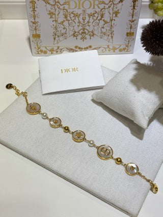 Dior Celestial CD Medallion Pearl Charm Bracelet
