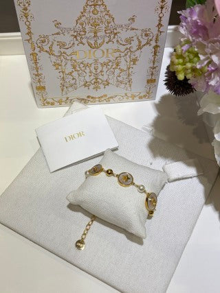 Dior Celestial CD Medallion Pearl Charm Bracelet