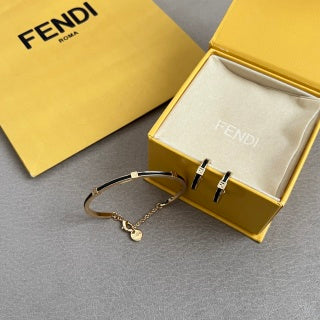 Fendi Celine FF Curve Logo Stud Earrings