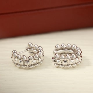 Cartier Roselle Beaded Hoop Earrings