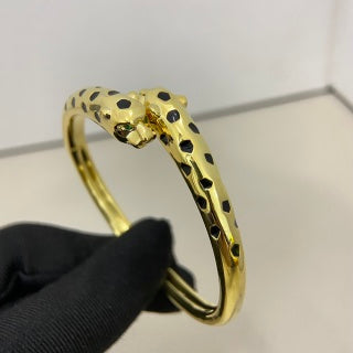Cartier slim, narrow, polished double-headed panther bracelet