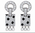 Cartier Nocturne Diamond Lock Drop Earrings