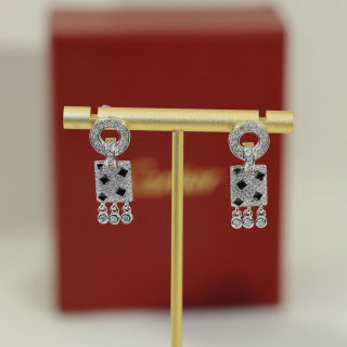Cartier Nocturne Diamond Lock Drop Earrings