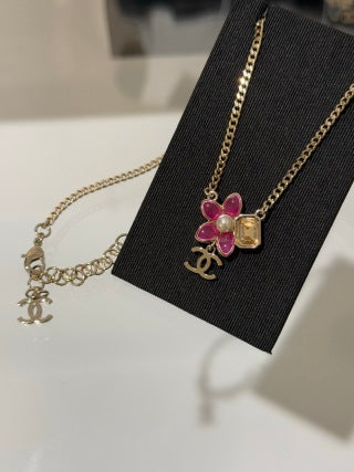 CHANEL Blossom Pearl CC Charm Pendant Necklace