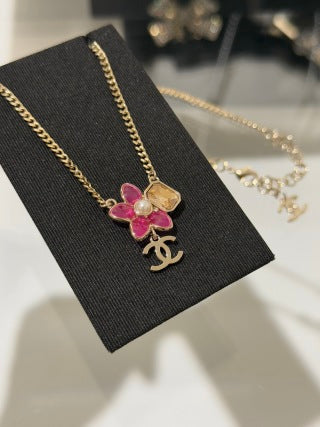 CHANEL Blossom Pearl CC Charm Pendant Necklace