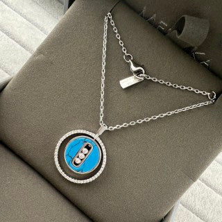 Messika Lucky Move Blue Medallion Diamond Necklace