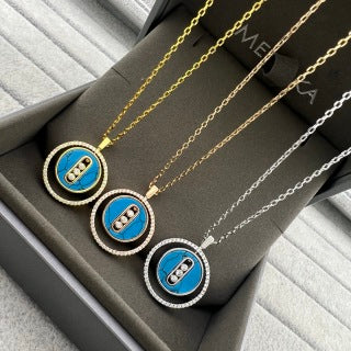 Messika Lucky Move Blue Medallion Diamond Necklace